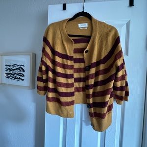 Toast yellow and red stripe sweater